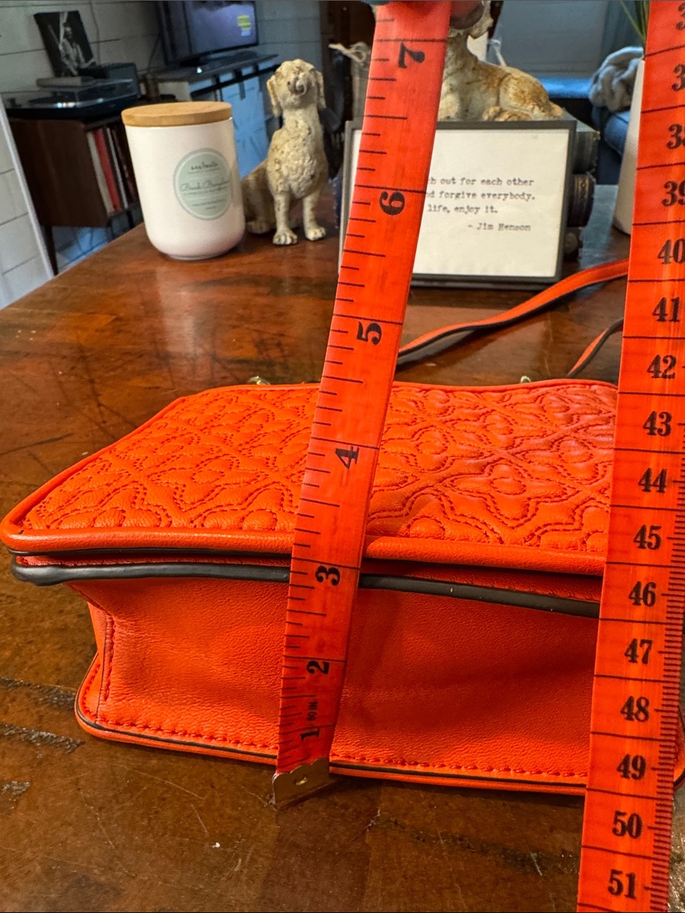Tory Burch Bright Orange Quilted Crossbody with Gold Chain - Picture 12 of 13